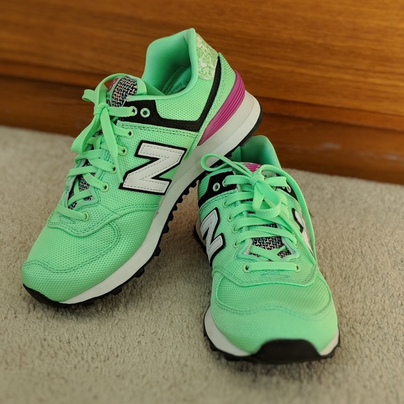 New Balance Shoes - New Balance 574 Athletic Sneaker Agave/Poisonberry